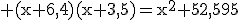 \rm (x+6,4)(x+3,5)=x^{2}+52,595