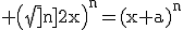 \rm \(\sqrt[n]{2}x\)^{n}=(x+a)^{n}