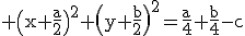 \rm \(x+\frac{a}{2}\)^{2}+\(y+\frac{b}{2}\)^{2}=\frac{a}{4}+\frac{b}{4}-c