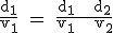 \rm \frac{d_1}{v_1} = \frac{d_1 + d_2}{v_1 + v_2}