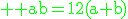 \rm \green ab=12(a+b)