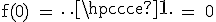 \rm \large f(0) = \cdots = 0