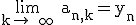 \rm \lim_{k\to +\infty} a_{n,k}=y_n