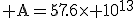 \rm A=57.6\times 10^{13}