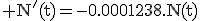 \rm N'(t)=-0.0001238.N(t)