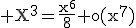 \rm X^{3}=\frac{x^{6}}{8}+o(x^{7})