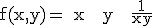 \rm f(x,y)= x + y + \frac{1}{xy}