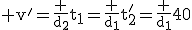 \rm v'=\frac {d_2}{t_1}=\frac {d_1}{t'_2}=\frac {d_1}{40}