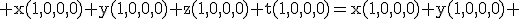 \rm x(1,0,0,0)+y(1,0,0,0)+z(1,0,0,0)+t(1,0,0,0)=x(1,0,0,0)+y(1,0,0,0)+