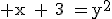 \rm x~+~3~=y^2