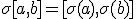 \sigma[a,b]=[\sigma(a),\sigma(b)]