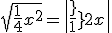 \sqrt{\frac{1}{4}x^{2}}=\|\frac{1}{2}x\|