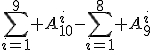 \sum_{i=1}^9 A_{10}^{i}-\sum_{i=1}^8 A_{9}^{i}