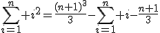 \sum_{i=1}^n i^2=\frac{(n+1)^3}{3}-\sum_{i=1}^n i-\frac{n+1}{3}