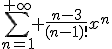 \sum_{n=1}^{+\infty} \frac{n-3}{(n-1)!}x^n