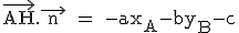 \tex \vec{AH}.\vec{ n } = -ax_A-by_B-c