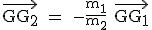 \tex \vec{GG_2} = -\frac{m_1}{m_2} \vec{GG_1}