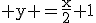 \tex y =\frac{x}{2}+1