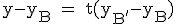 \tex y-y_B = t(y_{B'}-y_B)