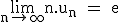 \textrm\lim_{n\to+\infty}n.u_n = e
