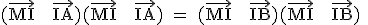 \textrm (\vec{MI} + \vec{IA})(\vec{MI} + \vec{IA}) = (\vec{MI} + \vec{IB})(\vec{MI} + \vec{IB}) 