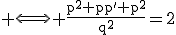 \textrm \Longleftrightarrow \frac{p^2+pp'+p^2}{q^2}=2