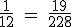 \textrm \frac{1}{12} = \frac{19}{228}