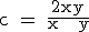 \textrm c = \frac{2xy}{x + y}