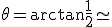 \theta=\arctan{\frac{1}{2}}\simeq
