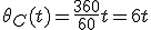\theta_C(t)=\frac{360}{60}t=6t