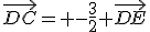 \ve{DC}= -\fr{3}{2} \ve{DE}