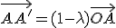 \vec{AA'} = (1-\lambda)\vec{OA}