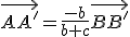 \vec{AA'}=\frac{-b}{b+c}\vec{BB'}