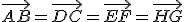 \vec{AB}=\vec{DC}=\vec{EF}=\vec{HG}