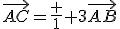 \vec{AC}=\frac 1 3\vec{AB}