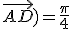 (\vec{AC};\vec{AD})=\frac{\pi}{4}