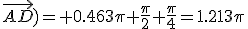 (\vec{CB};\vec{AD})= 0.463\pi+\frac{\pi}{2}+\frac{\pi}{4}=1.213\pi