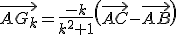 \vec{AG_k}=\frac{-k}{k^2+1}\left(\vec{AC}-\vec{AB}\right)