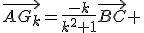 \vec{AG_k}=\frac{-k}{k^2+1}\vec{BC} 