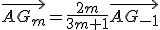 \vec{AG_m}=\frac{2m}{3m+1}\vec{AG_{-1}}