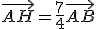 \vec{AH} = \frac{7}{4} \vec{AB}