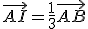 \vec{AI}=\frac13\vec{AB}