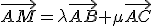\vec{AM}=\lambda\vec{AB}+\mu\vec{AC}