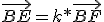 \vec{BE} = k * \vec{BF}