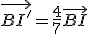 \vec{BI'}=\frac47\vec{BI}