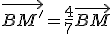 \vec{BM'}=\frac47\vec{BM}