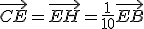 \vec{CE}=\vec{EH}=\frac{1}{10}\vec{EB}