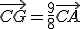 \vec{CG}=\frac{9}{8}\vec{CA}