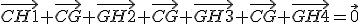 \vec{CH1}+\vec{CG}+\vec{GH2}+\vec{CG}+\vec{GH3}+\vec{CG}+\vec{GH4}=\vec{0}