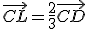 \vec{CL} = \frac{2}{3} \vec{CD}